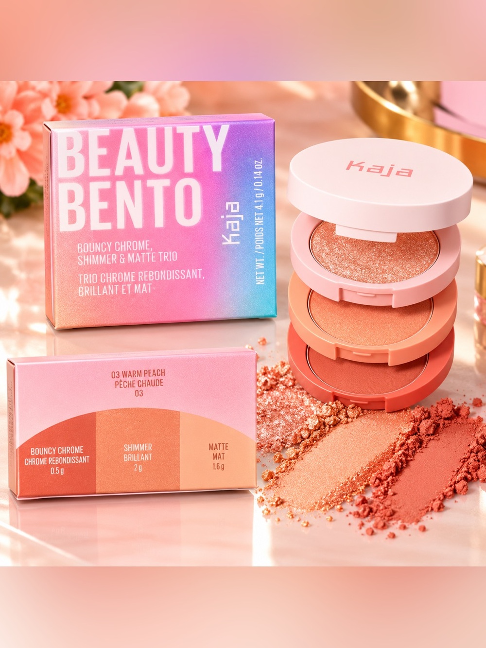 KAJA Beauty Bento Eyeshadow Trio - Warm Peach